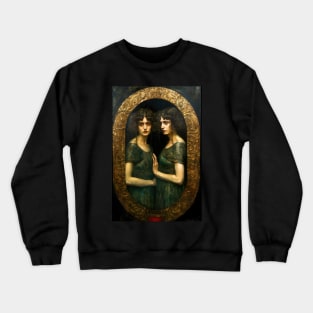 Gemini the Twins Zodiac Illustration Crewneck Sweatshirt